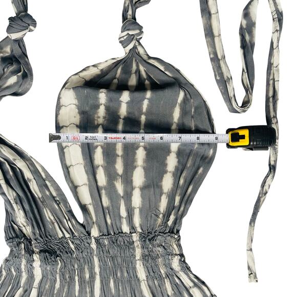 Y2k Boho Tie-Dye Mini Dress Deep V Adjustable Wrap Straps Size Small - Picture 6 of 8